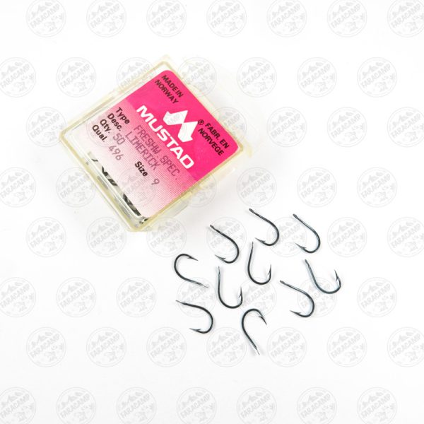 قلاب موستاد Mustad سورمه ای نروژ 496 سایز 9 بسته 10 عددی