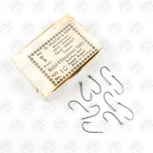 قلاب موستاد Mustad نیکل نروژ 34007 سایز 10 بسته 10 عددی